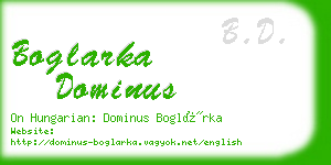 boglarka dominus business card